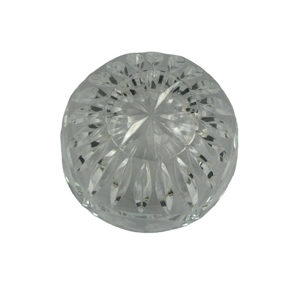 Glass Bowl Etched Cut Crystal Starburst Ray Design - Picture 8 of 9